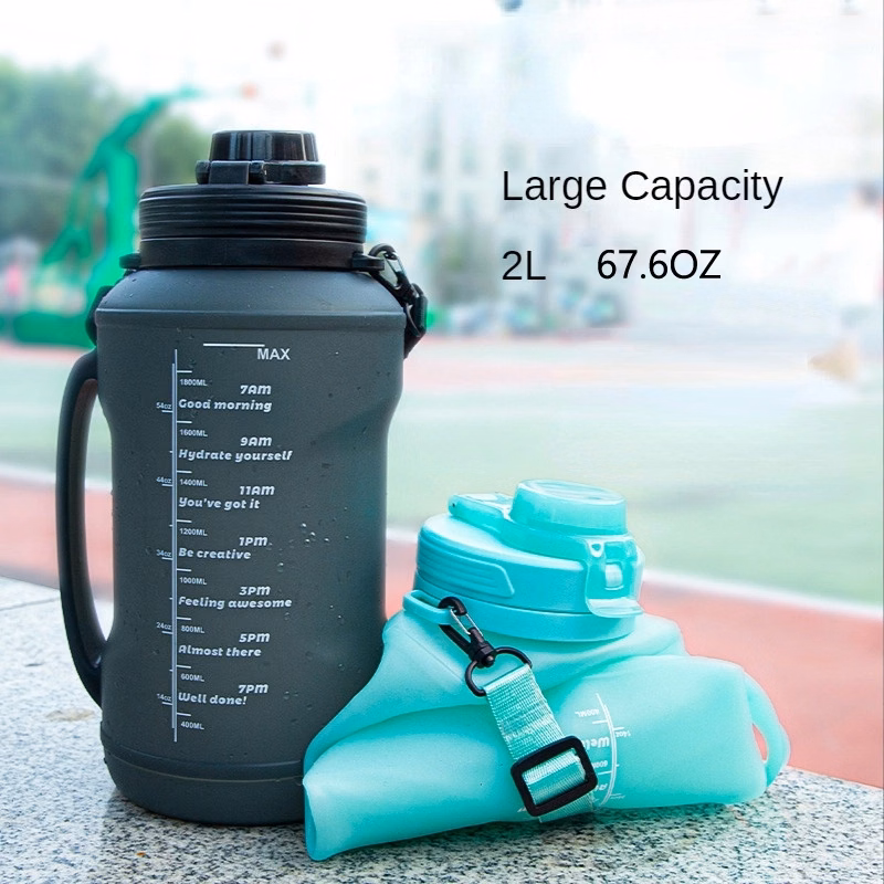 Half Gallon Large Capacity Collapsible Water Bottle