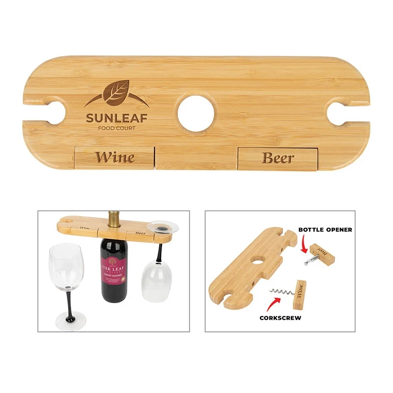 Temecula 3-Piece Bamboo Wine Caddy 1