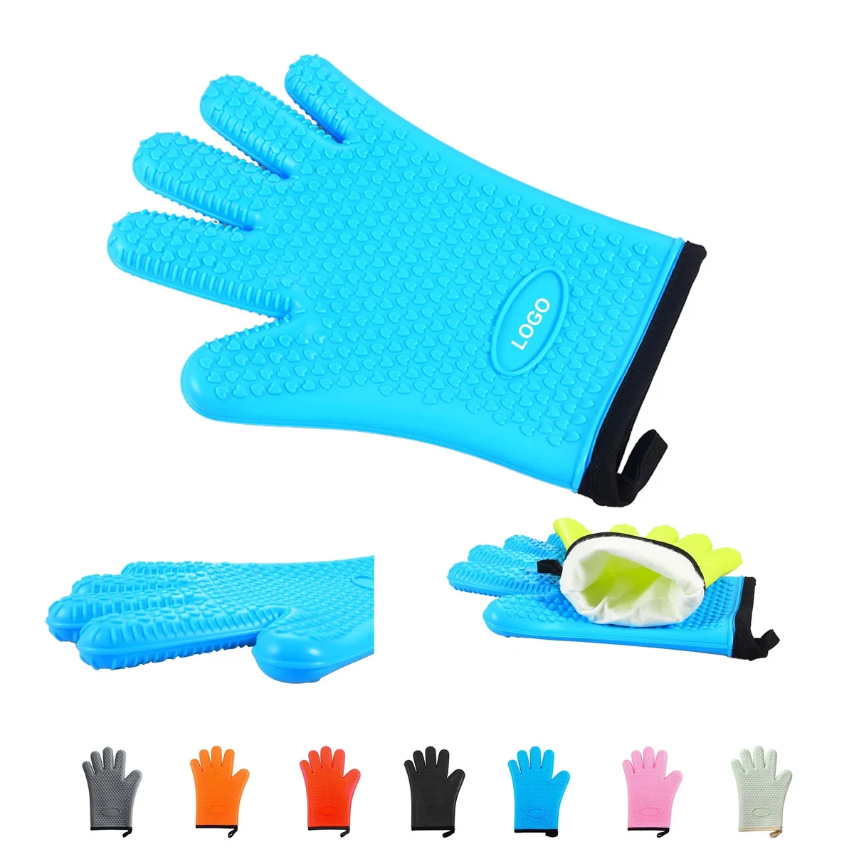Silicone BBQ Gloves Oven Mitts 1