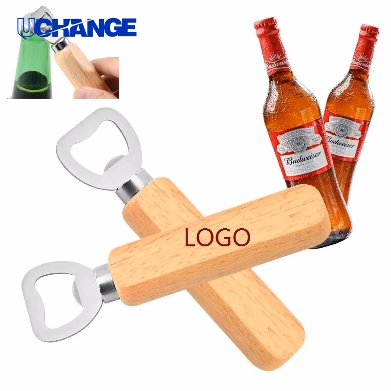 Wooden-Handled Bottle Opener Tool