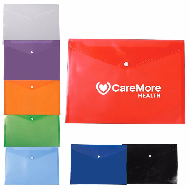 Plastic Letter-Size envelope with Snap closure