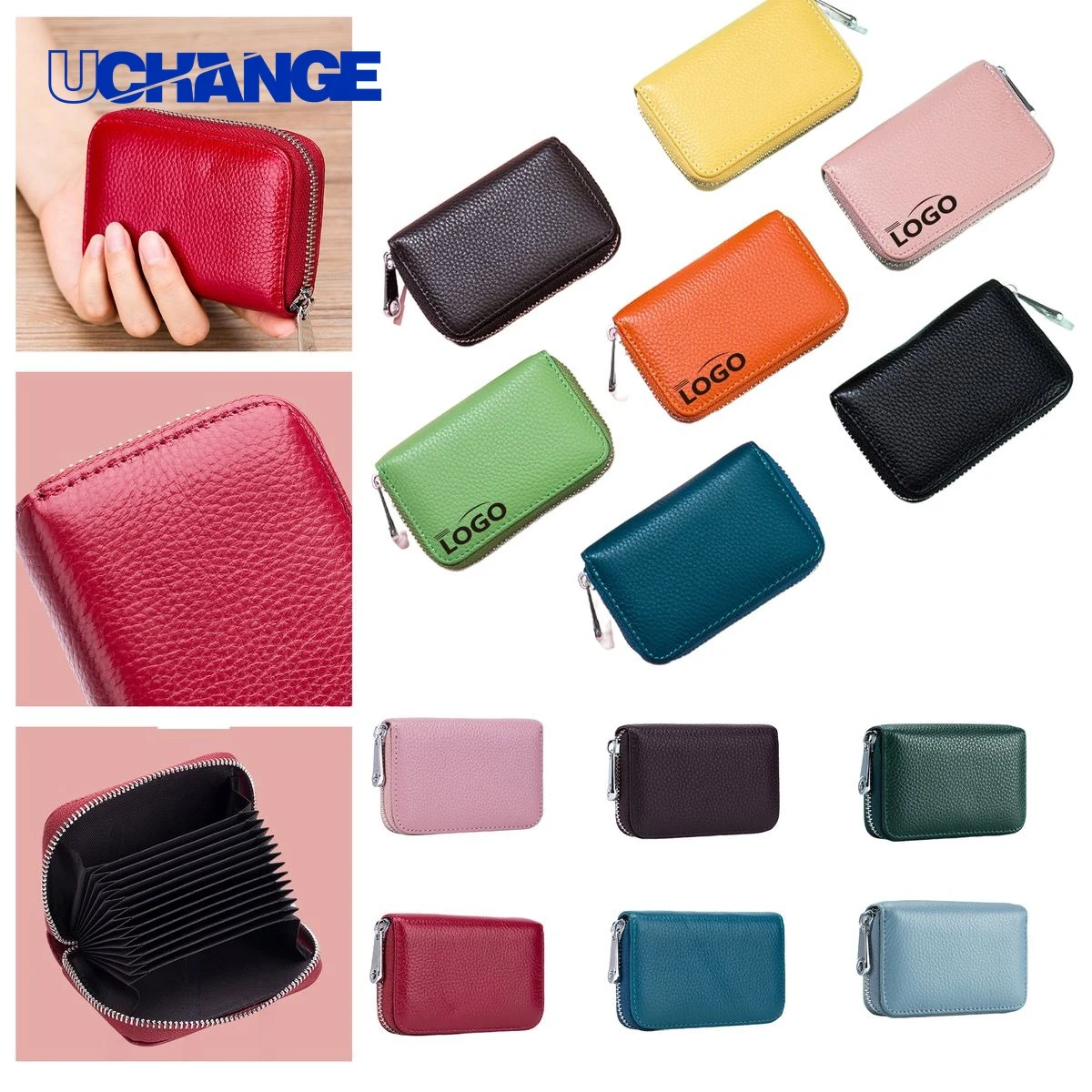 Compact Accordion Style Wallet with Zipper 1