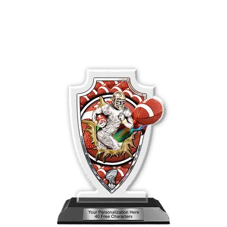Acrylic Trophy: 6" Arrow Head, Football Design, 3x 1