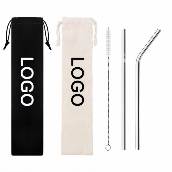 Resuable Stainless Steel Straw Set W/ Brush
