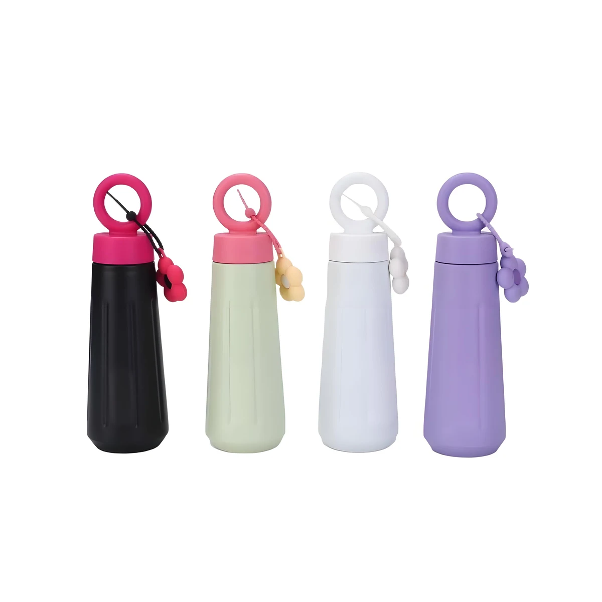 15 oz Floral Insulated Stainless Steel Water Bottle W/ Ring Handle 1