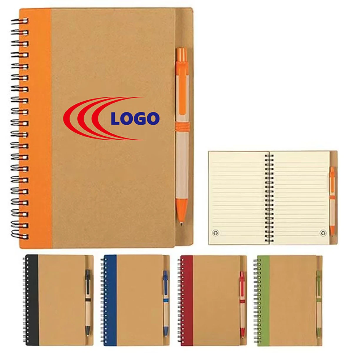 MOQ50 Spiral Coil Note Notebook With Pen 1