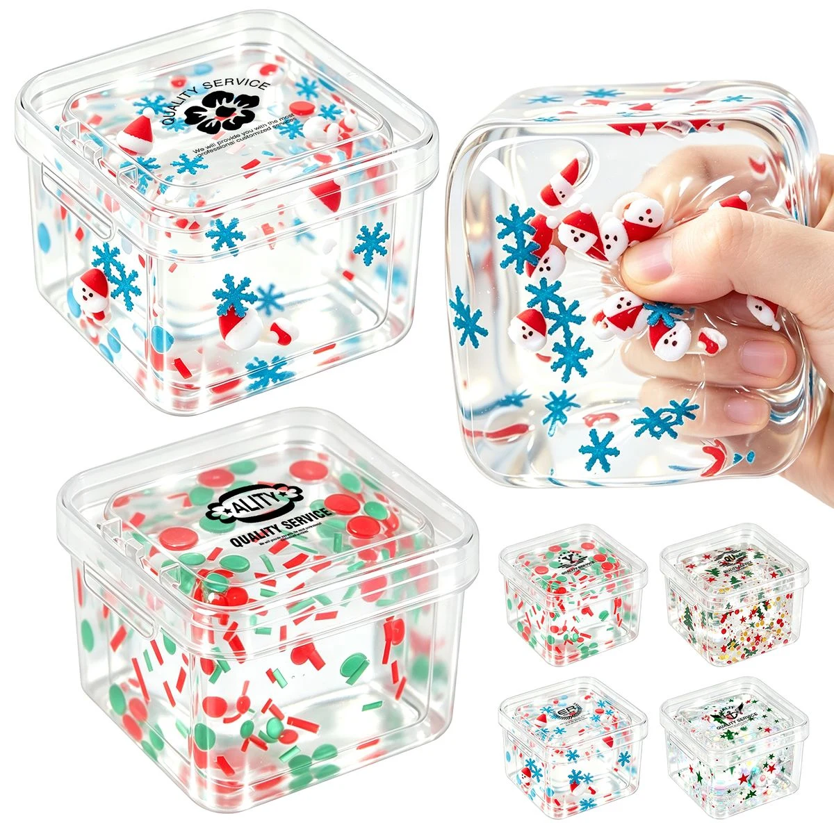 Christmas Sequin Ice Cube Stress Squishy 1