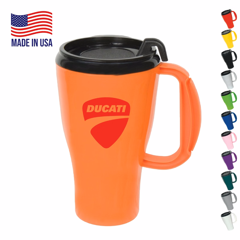 16 oz. USA Made Double Wall Insulated Mug with Slider Lid