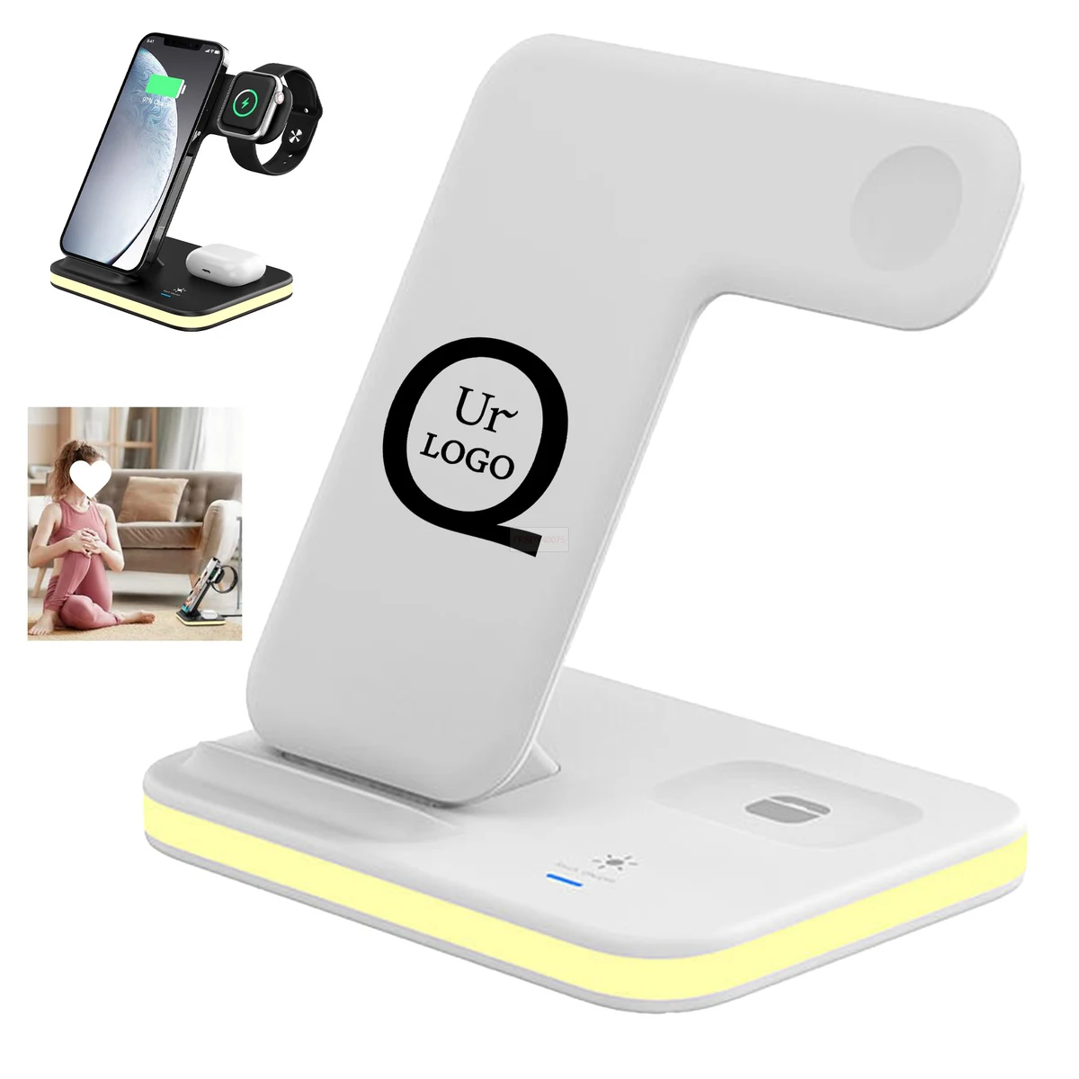 3 In 1 Wireless Charger W/ Night Light 1