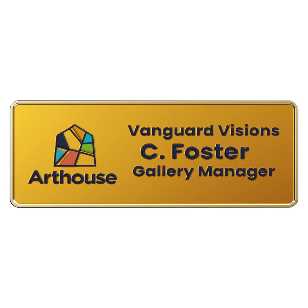 Texture Tone® Rectangle Metal Name Badge (3" x 1-1/4") 1