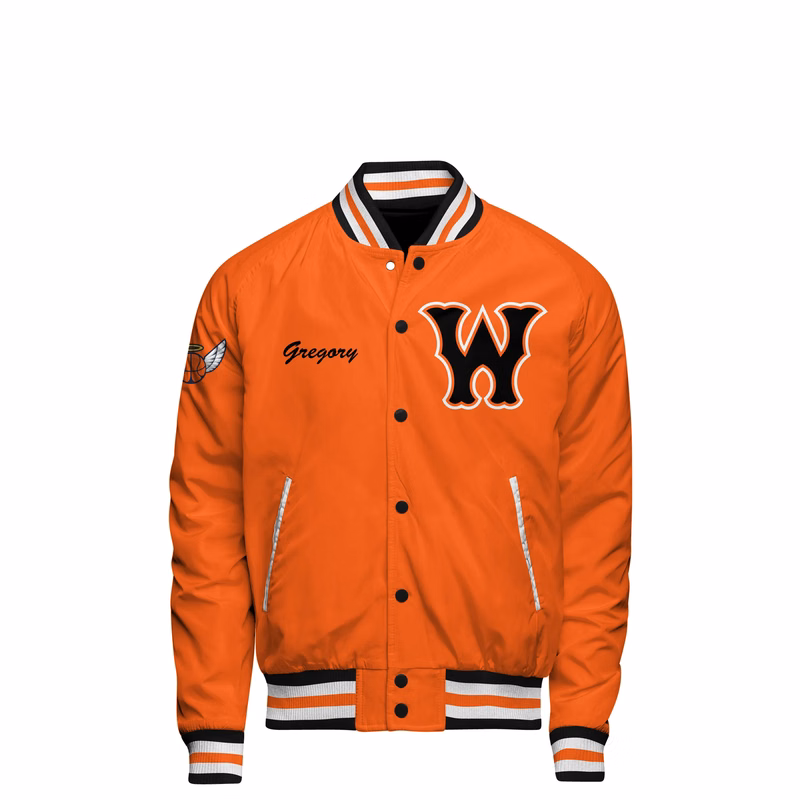 Satin Varsity Jacket with Quilted Lining