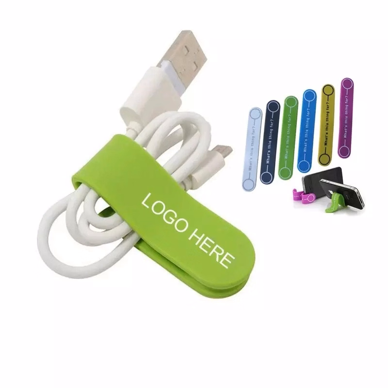 Silicone phone holder and cable organizer
