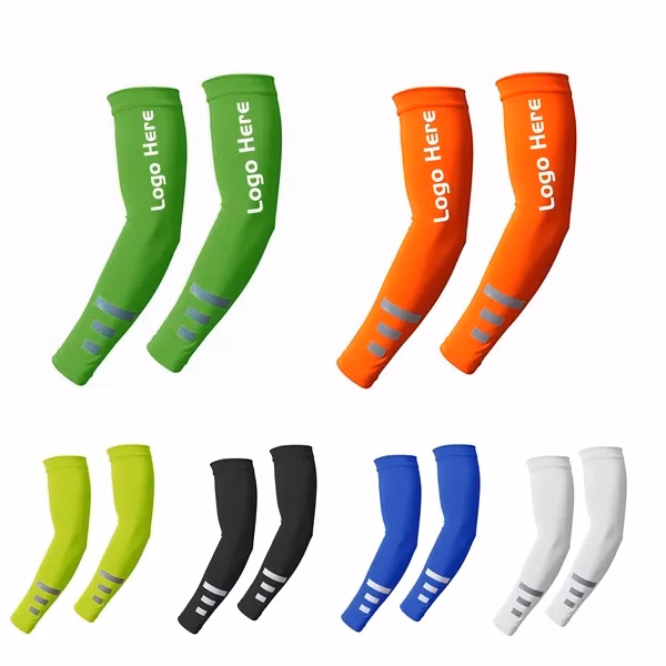 Reflective Strap Sun Protection Compression Arm Sleeves