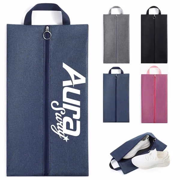 Custom Waterproof Travel Shoe Bag with Handle — Professional Storage Organizer