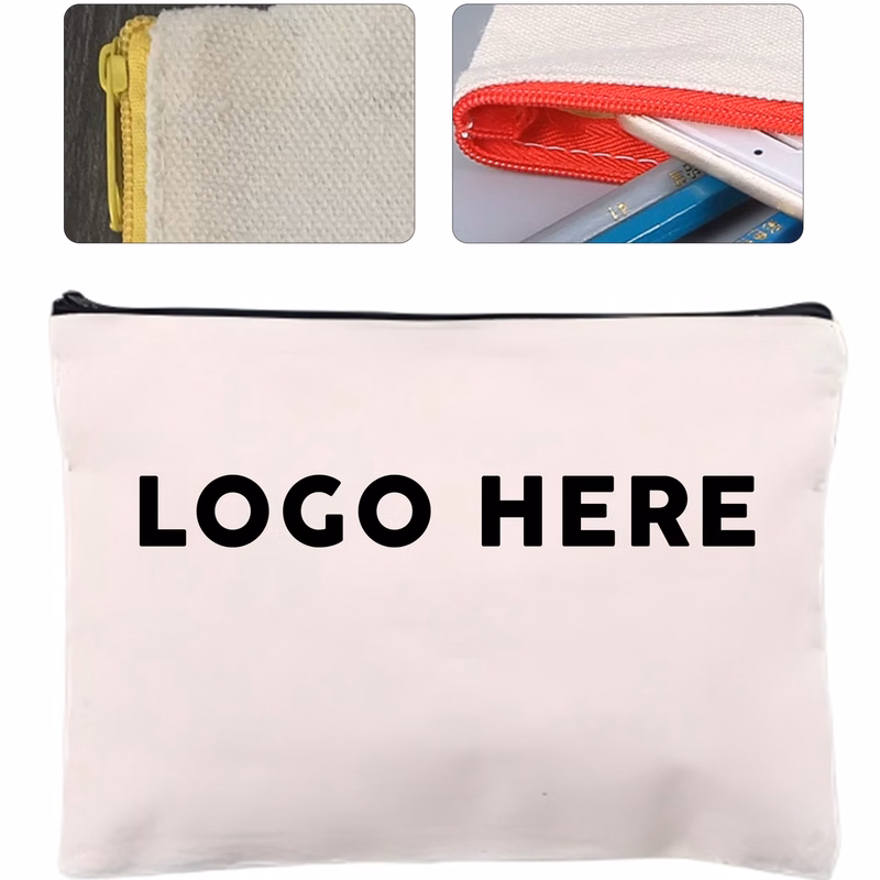 Canvas Zipper Stationery Storage Pouch