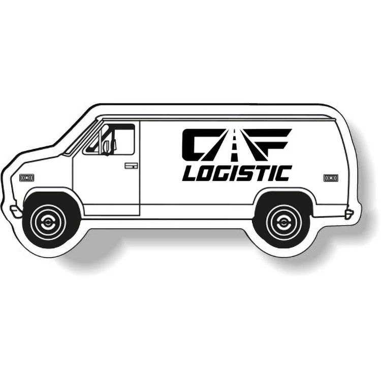 Stock Van Magnet .020 (1.44"x3.4") Spot Colour Imprint White Matte Vinyl Topcoat 1