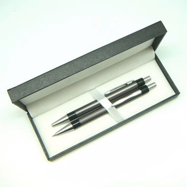 ALUMINUM CLICK BALLPOINT PEN AND PENCIL SET