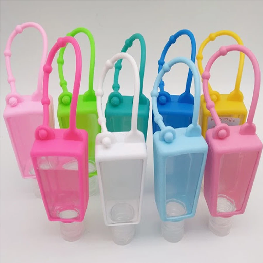 Hand Sanitizer PET Bottle with Silicone Holder - Style 1 1