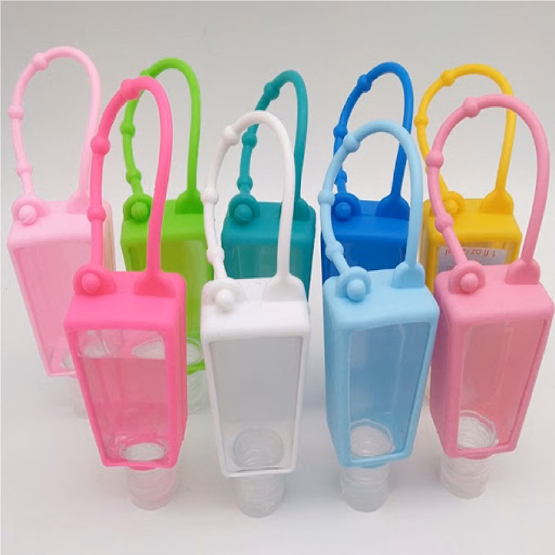 Hand Sanitizer PET Bottle with Silicone Holder - Style 1