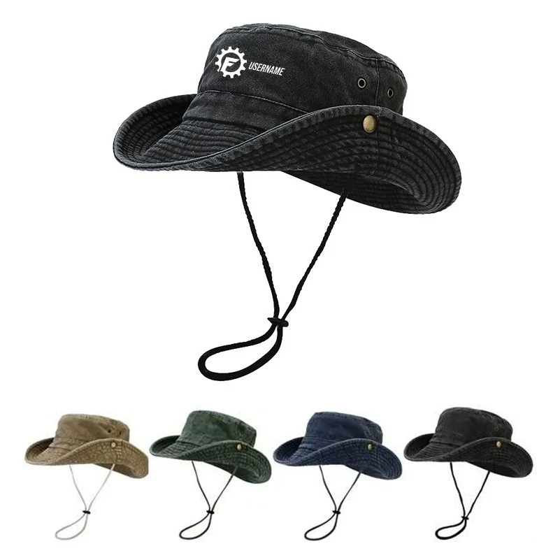 Unisex Cotton Denim Boonie Bucket Hat 1