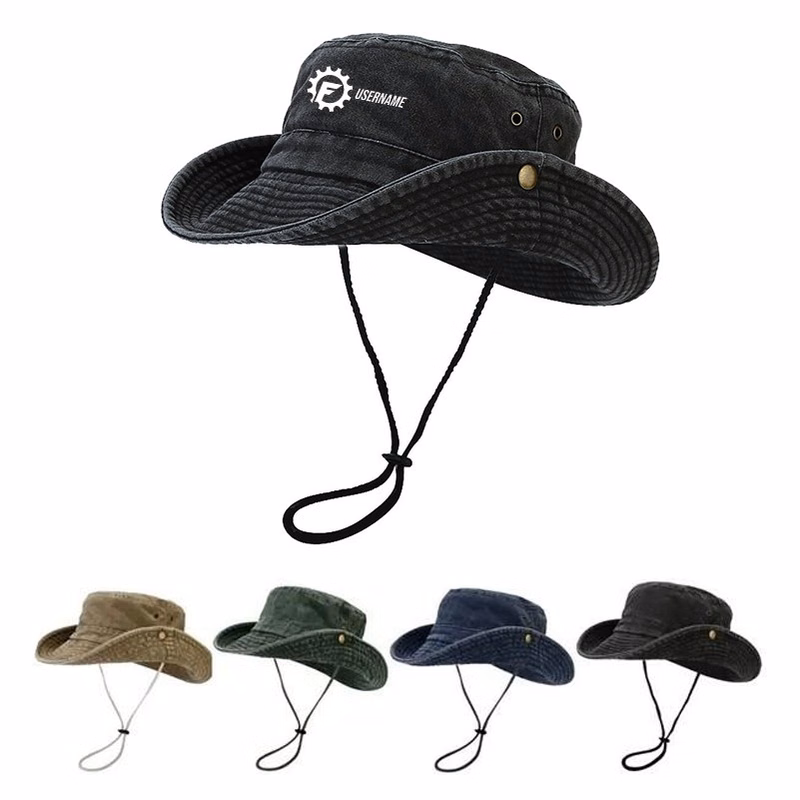 Unisex Cotton Denim Boonie Bucket Hat