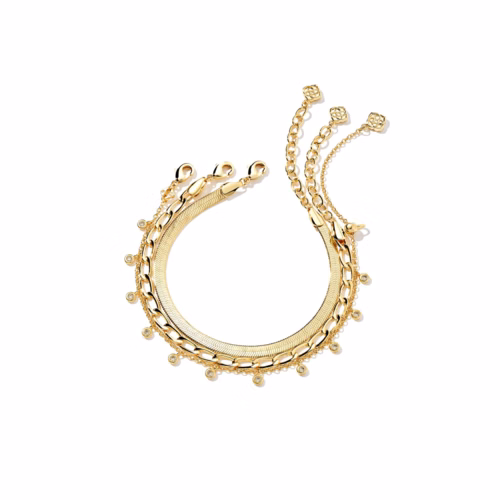 Kendra Scott Kassie Set of 3 Chain Bracelets in Gold