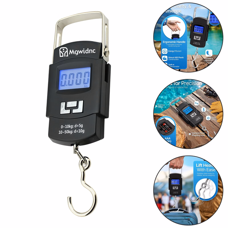 50KG Portable Travel Luggage Scale with Hook