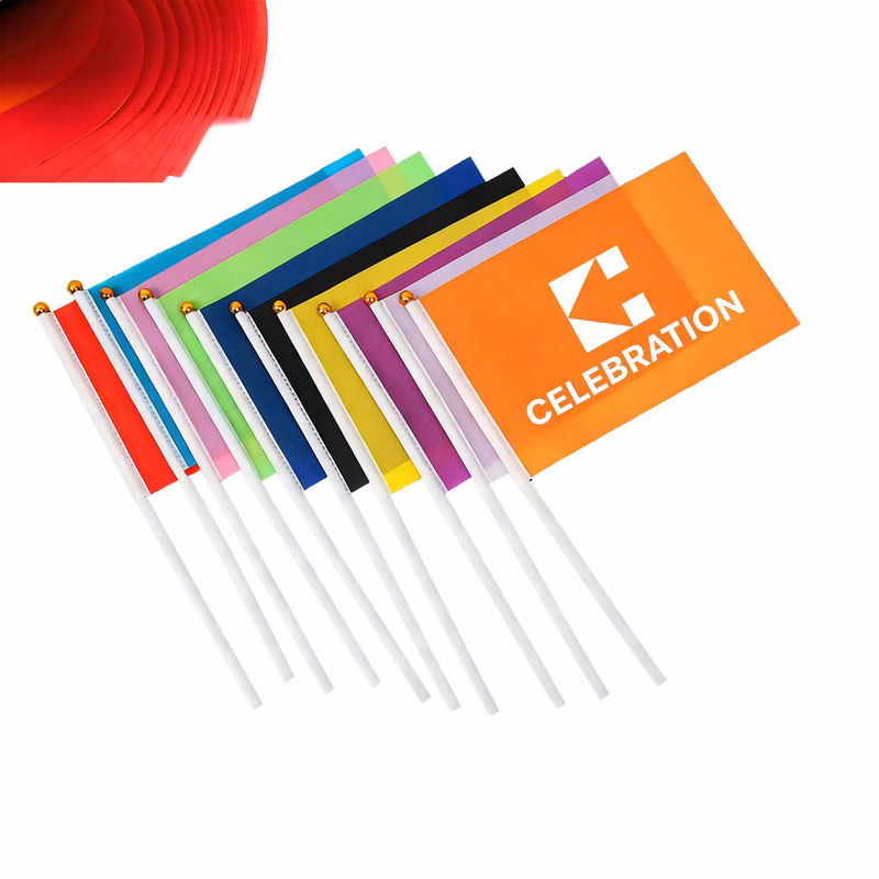 Customized Polyester Pongee Hand Waving Flag