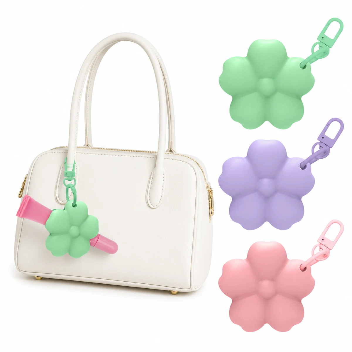 Portable Clip-on Lip Balm Lip Gloss Holder Keychain 1