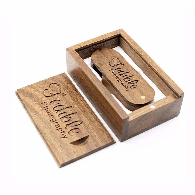 Swivel Wooden USB with Wood Box