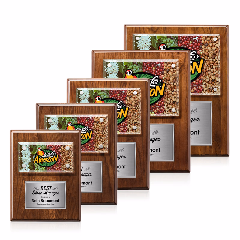 Gossamer VividPrint™ Plaque - Walnut/Silver