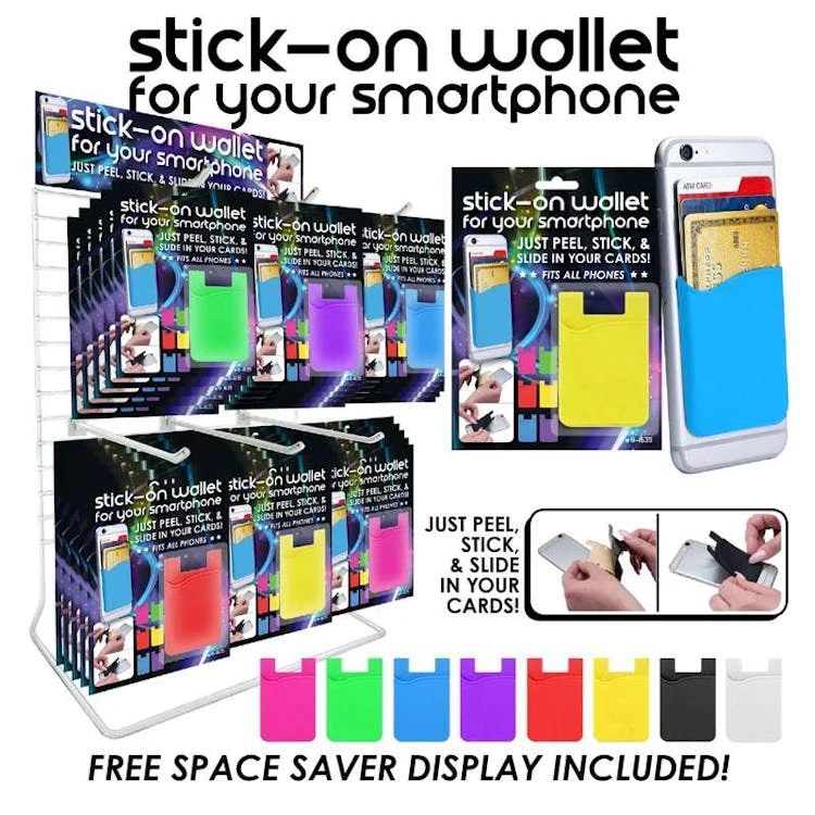 Stick On Phone Wallets - Assorted Colors 1