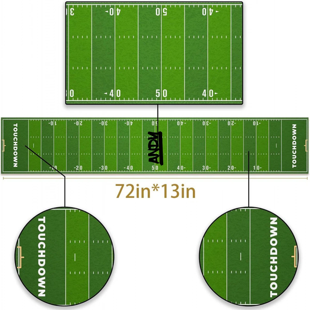Football Printed Linen Table Runner 1