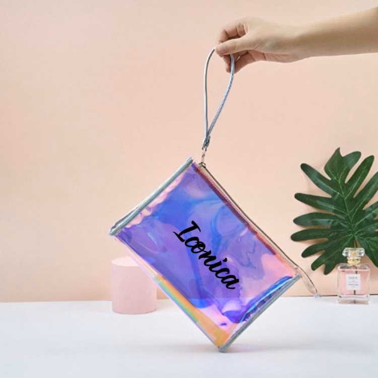 Laser PVC Cosmetic Bag with Zipper