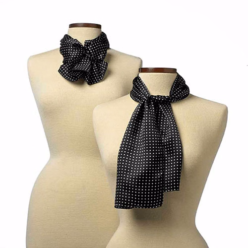 Black Newport Silk Scarf - 8"x45"