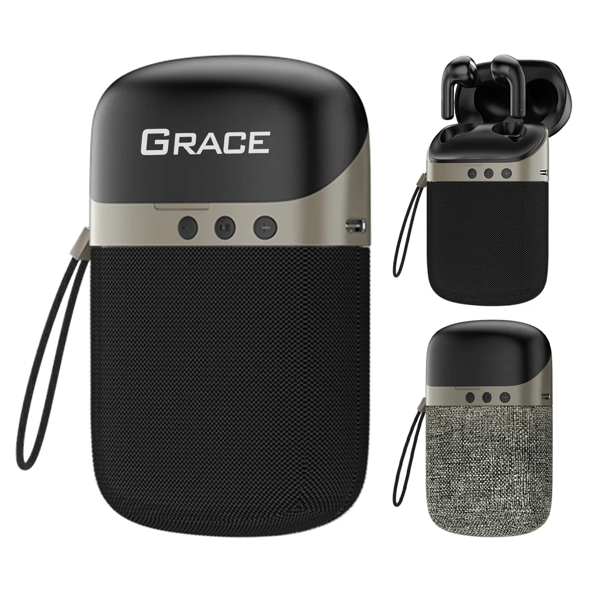 Mini 2-in-1 Fabric Bluetooth In-ear Headphone Speaker 1