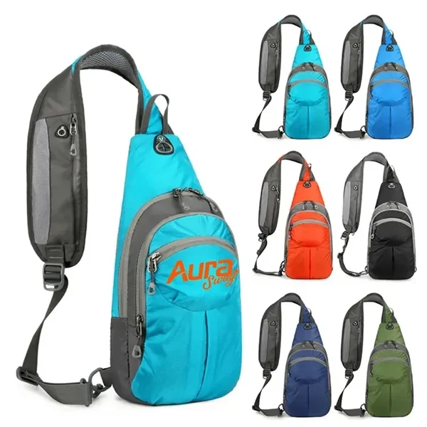 Custom Hiking Sling Bag — Dual Headphone Jacks 15" Outdoor Crossbody Bag 1