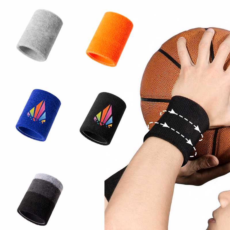 Full Color Absorbent Elastic Sports Wristband MOQ 50