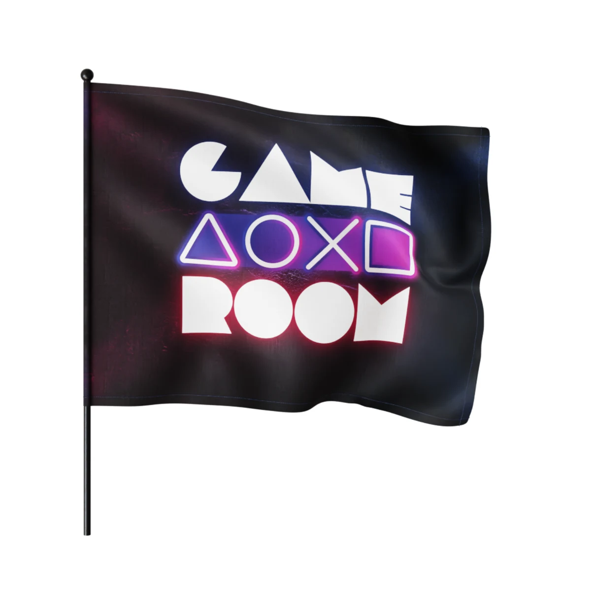 Waving Rally Flag 22"x17" with 24" Pole 1
