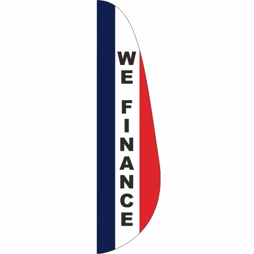 "WE FINANCE" 3' x 12' Message Feather Flag