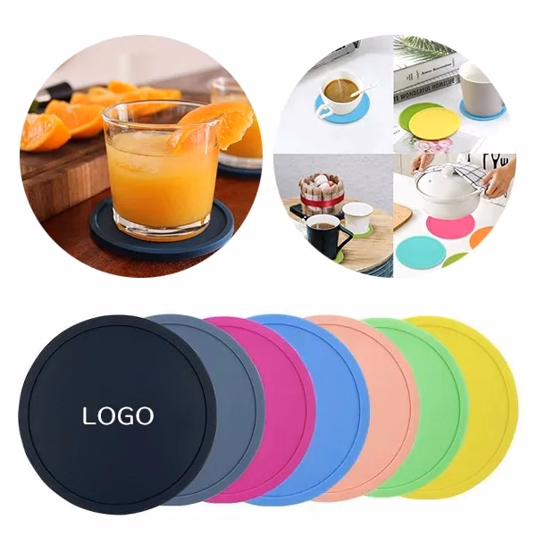 Round Silicone Coaster Set with 4-Inch Diameter