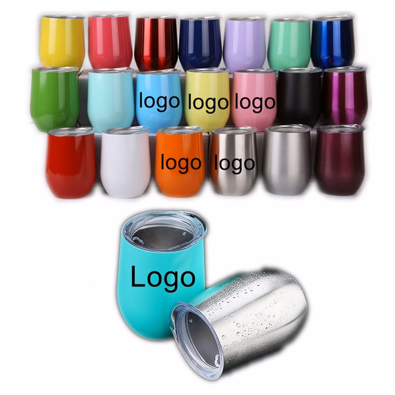 12oz Stainless Steel Egg Shaped Wine  Cups