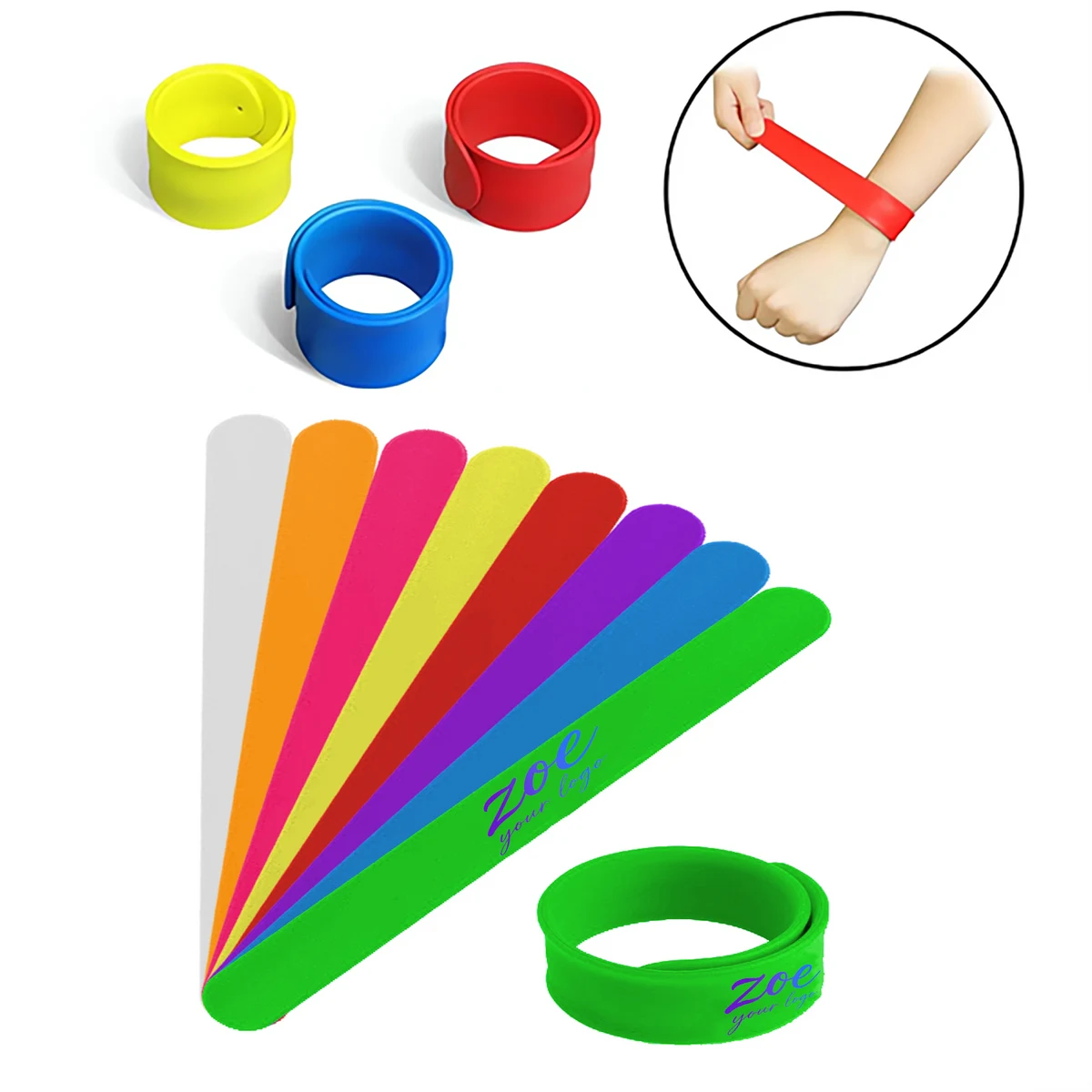 Rainbow Silicone Slap Bracelets For Party Decorations 1