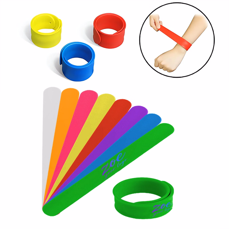 Rainbow Silicone Slap Bracelets For Party Decorations