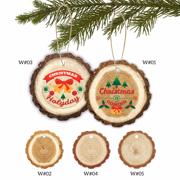 2" Full Color Christmas Ornament - Trunk w/ hemp rope