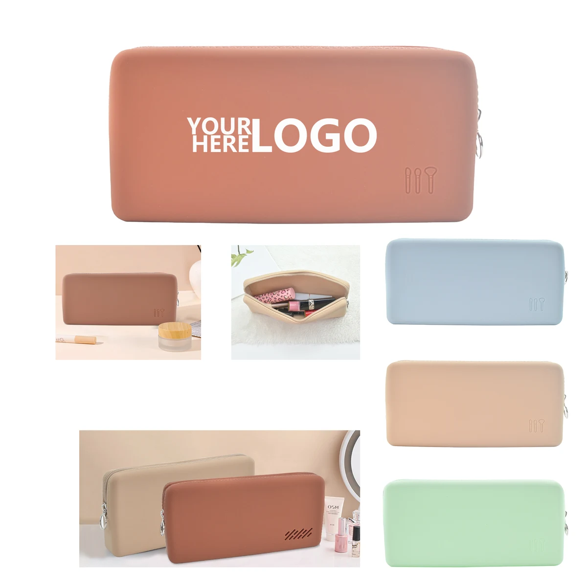 Silicone Zippered Portable Makeup Bag for Travel and Outdoor Use with Ample Space 1