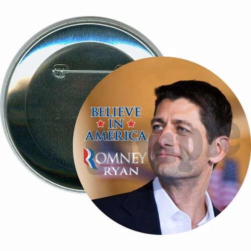 Paul Ryan, Believe in America, Romney Ryan Political Button