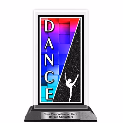 Acrylic Trophy: 6" Tower, (Dance/Colorful)