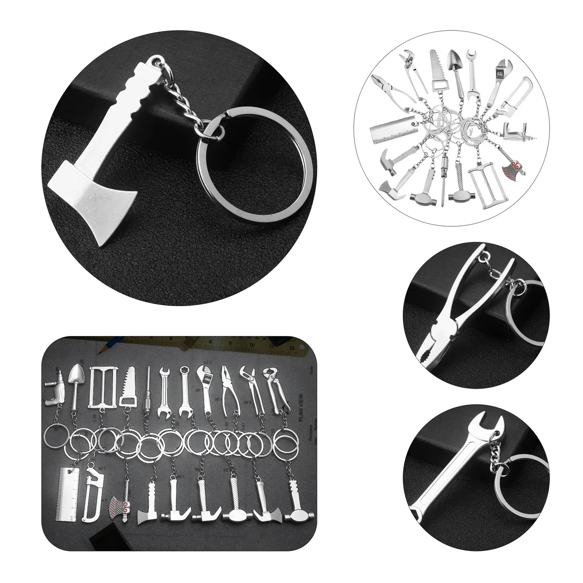 Metal Axe Tool Keychain 1