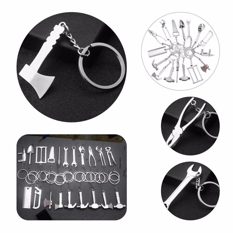 Metal Axe Tool Keychain